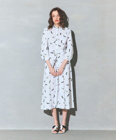 GRACE CONTINENTAL ヒールプリントシャツドレス ホワイト