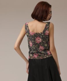 GRACE CONTINENTAL ローズプリントニットトップ