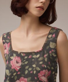 GRACE CONTINENTAL ローズプリントニットトップ