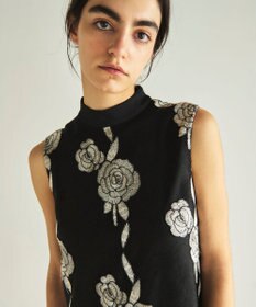 GRACE CONTINENTAL ハイネック刺繍ワンピース