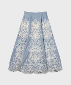 GRACE CONTINENTAL 刺繍スカラップスカート【限定カラー】