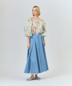 GRACE CONTINENTAL ボタニカルドレープブラウス キナリ