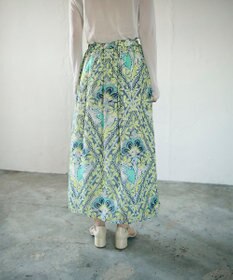 GRACE CONTINENTAL シフォンプリントギャザースカート