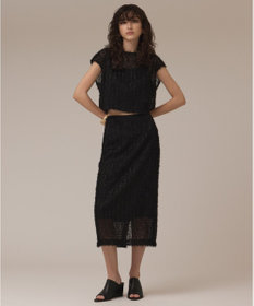 GRACE CONTINENTAL チュールタイトスカート ブラック