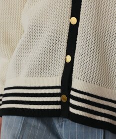 GRACE CONTINENTAL メッシュラインニットカーディガン