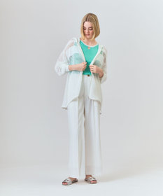 GRACE CONTINENTAL ボーダーメッシュフーディ