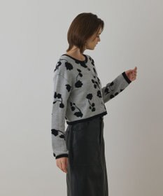 GRACE CONTINENTAL フクレジャガードニットカーディガン