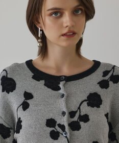 GRACE CONTINENTAL フクレジャガードニットカーディガン