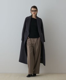 GRACE CONTINENTAL ショートビーバーロングコート チャコール