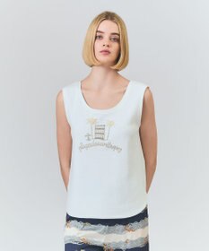 GRACE CONTINENTAL ビジューモチーフノースリーブ