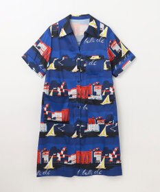 GRACE CONTINENTAL マリンプリントシャツドレス