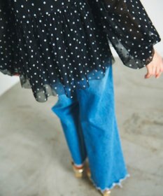 GRACE CONTINENTAL ドットフロッキーチュールトップ