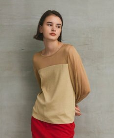 GRACE CONTINENTAL ラメコンビシアーニット ゴールド