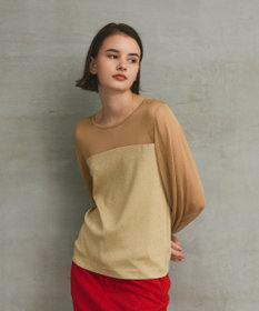 GRACE CONTINENTAL ラメコンビシアーニット ゴールド