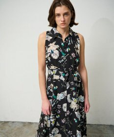 GRACE CONTINENTAL バックコンシャスプリントワンピース