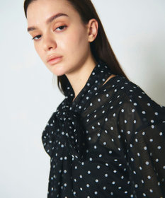 GRACE CONTINENTAL ドットフロッキーチュールトップ