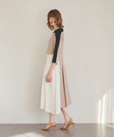 GRACE CONTINENTAL カラーブロックドレス ベージュ