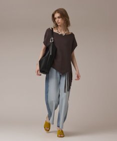 GRACE CONTINENTAL フリンジイレヘムニットトップ