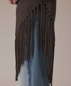 GRACE CONTINENTAL フリンジイレヘムニットトップ