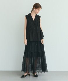 GRACE CONTINENTAL レース切替ティアードスカート