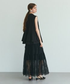 GRACE CONTINENTAL レース切替ティアードスカート