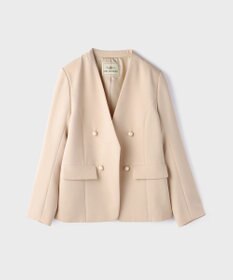 GRACE CONTINENTAL パールボタンノーカラージャケット