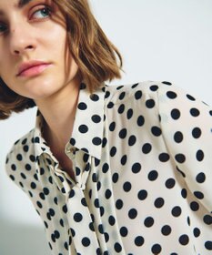 GRACE CONTINENTAL ドットプリントボウタイブラウス