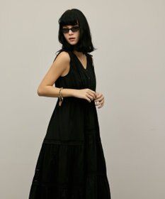 GRACE CONTINENTAL コットンシルクティアードワンピース