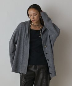 GRACE CONTINENTAL ウールフードニットカーディガン