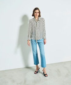 GRACE CONTINENTAL ドットプリントボウタイブラウス