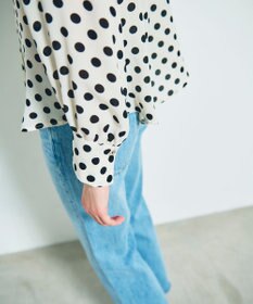 GRACE CONTINENTAL ドットプリントボウタイブラウス