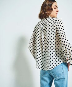 GRACE CONTINENTAL ドットプリントボウタイブラウス