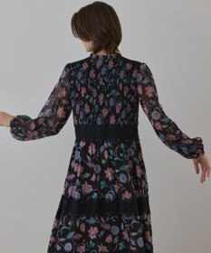 GRACE CONTINENTAL サラサプリントティアードワンピース