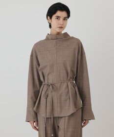 GRACE CONTINENTAL カウルネック2WAYシャツ ブラウン