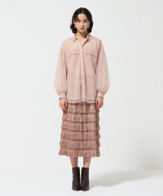 GRACE CONTINENTAL フリルタイトスカート ブラウン