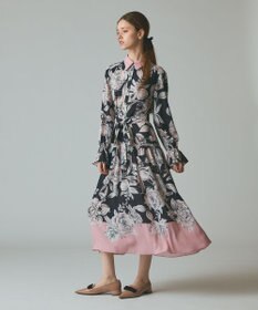 GRACE CONTINENTAL ボタニカルドレープワンピース