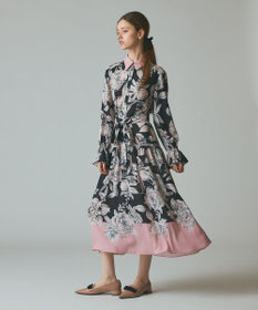 GRACE CONTINENTAL ボタニカルドレープワンピース