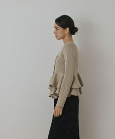 GRACE CONTINENTAL ペプラムニットカーディガン