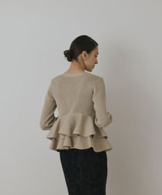 GRACE CONTINENTAL ペプラムニットカーディガン