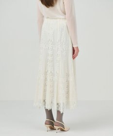 GRACE CONTINENTAL ストライプレースフレアスカート
