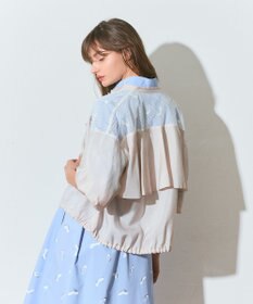 GRACE CONTINENTAL メッシュコンビシアーブルゾン ベージュ