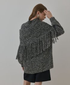 GRACE CONTINENTAL フリンジケープニットトップ