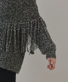 GRACE CONTINENTAL フリンジケープニットトップ