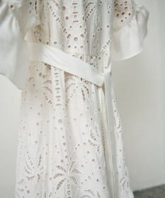 GRACE CONTINENTAL ヤシ柄カットワークワンピース