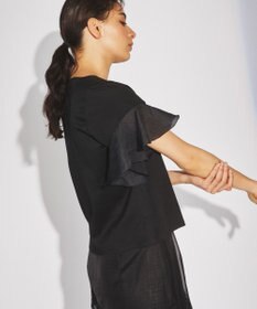 GRACE CONTINENTAL フレアスリーブカットトップ ブラック