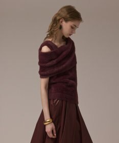 GRACE CONTINENTAL オフタートルニットトップ