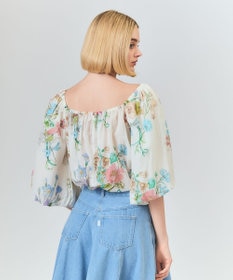 GRACE CONTINENTAL ボタニカルドレープブラウス