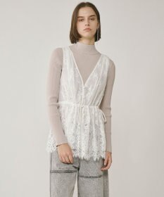 GRACE CONTINENTAL レースノースリーブブラウス ホワイト