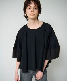 GRACE CONTINENTAL ランタンスリーブトップ ブラック