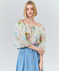 GRACE CONTINENTAL ボタニカルドレープブラウス